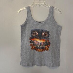 Vintage 2002 Sturgis Black Hills Rally American Biker Wolf Tank Top Gray XL